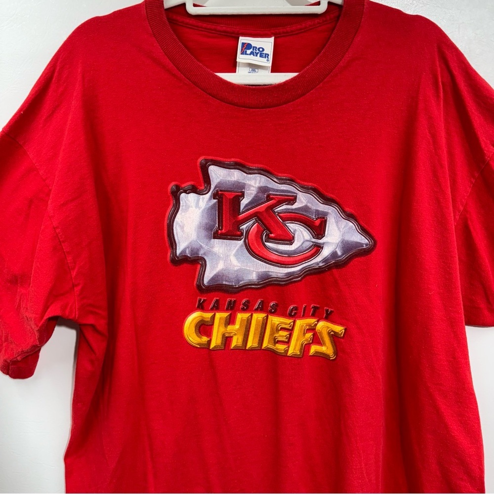 Pro Player Kansas City Chiefs Tee Shirt Red Vintage Crew Neck Short Sleeve XXL - Picture 2 of 13